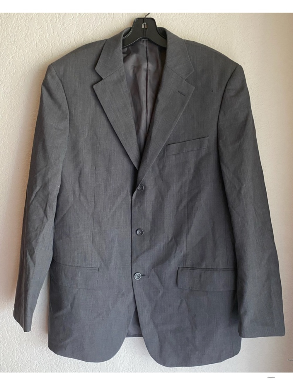 Men's Dark Gray Two-Button Suit Jacket